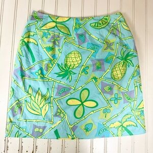 Lilly Pulitzer Mini‎ Skirt Women’s Size 2 Fruit Pineapple Cherry’s